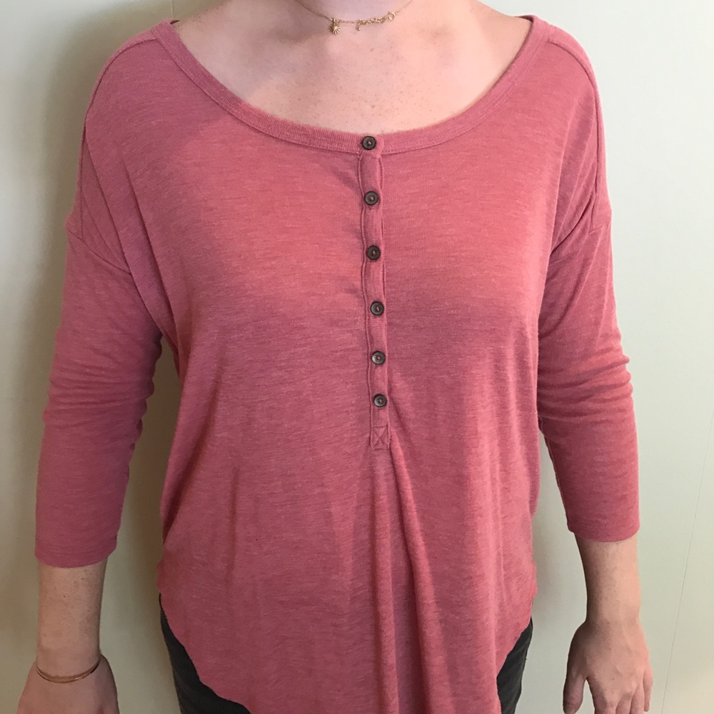 Pink Henley Top